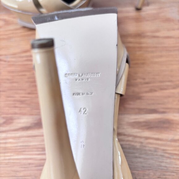 YSL Tribute Platform Patent Leather Sandals - Picture 10 of 10